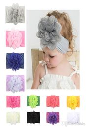 Kids Girls Princess Headband Baby Lace Floral Hair Bands Infant Solid Chiffon Nylon Flowers Headwear Toddler Hair Accessories1535881