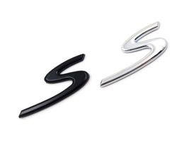 S Sprot Metal Sticker Rear Lid Boot Hatch Emblem Badge For Porsche Cayenne Cayman Macan Trunk S Letter Emblem Badge Sticker8909659