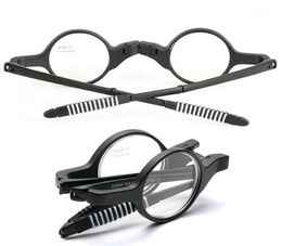 Sunglasses Portable Small Folding Reading Glasses For Men Women Retro Round Frame Presbyopia Eyeglasses With Case Tr90 Ultra Light3810614
