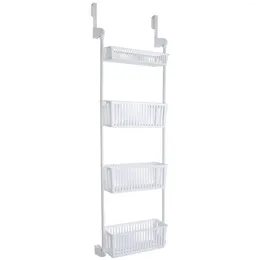 Storage Boxes 4-Tier Over-The-Door Hanging Pantry Organizer With Deep Baskets - White