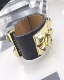 high quality rivet genuine leather collier bracelet for women smooth leather8551542