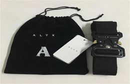 ALYX Belt 128cm Fashion safety belt Men Women Rollercoaster Black Metal Button Canvas ALYX4063997