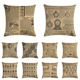 Pillow European Style Cover 45x45CM Vintage Spaper English Series Decorative Pillows Home Bedroom Bed Sofa Linen Pillowcase