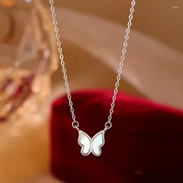 Pendants Temperament Clavicle Chain 925 Silver Necklace For Lady Gift Cute Shell Butterfly Pendant Female Luxury Choker Jewellery