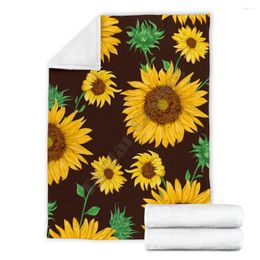 Blankets Brown Boho Sunflower Feece Blanket 3D Printed Adults/kids Sherpa On Bed Home Textiles Accessories