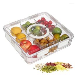 Plates Fruit Platter Charcuterie Snack Container Organiser Clear Square Storage With 6 Compartment Tray Portable Platters