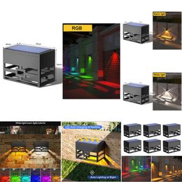 New LED Wall Lamp Outdoor Waterproof Balcony Yard Street Garden Decoration Led Light Solar Stairs Fence Lighting