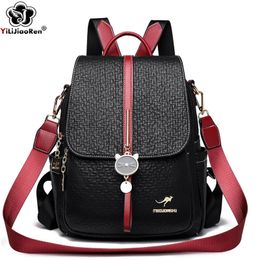 Fashion Backpack for Women Pu Leather Back Pack Ladies Travel Rucksacks Cute Shoulder Bags Designer Large School Bag Girls 240329