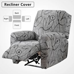 Chair Covers 4 Pieces/set Recliner Sofa Cover For Living Room Elastic Printing Lazy Boy Relax Armchair Furniture Protector