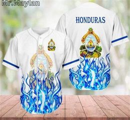 Custom Name Honduras Aeroplane Air Force Baseball Tee Jersey Shirt Printed 3D Summer Shirt Men's Tops Tee Oversized Streetwear
