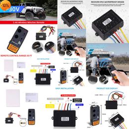 New Kebidumei 2.4G 12V 24V 50M Digital Wireless Winches Remote Control Recovery Kit for Jeep SUV 120W 100ft