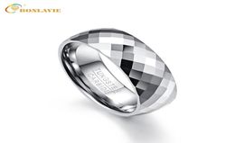 Wedding Rings BONLAVIE High Polishing Men Ring Tungsten Carbide Multifaceted Men039s Jewelry Promise Band Anillos Para Hombres5754354