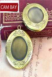 6 Colours 32mm Metal Brass Floating Locket Round Pendant Charms 20MM Cabochon Base Blank Tray Diy Po Lockets Handmade Crafts Jew6128035