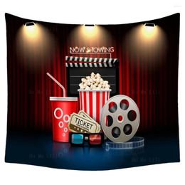 Tapestries Popcorn Cinema Movie Theatre Object The Film Industry Motion Cultural Club Tapestry By Ho Me Lili For Livingroom Decor