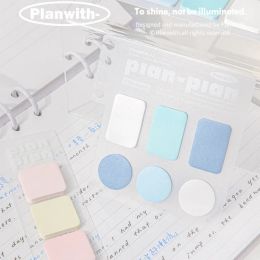 120sheet/set Cute Round Square Memo Pad Simplicity Solid Color Series Sticky Note Mini Stationery Writing Pad Student Supplies