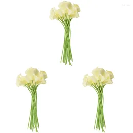 Decorative Flowers 54X Artificial Calla Lily Single Long Stem Bouquet Real Home Decor Color:Creamy