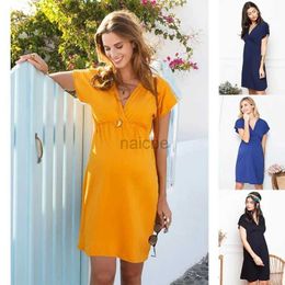 Maternity Dresses Maternity Clothes Dress Pregnant Women Prom Dresses Deep V-neck Nursing Dress Summer Elegant Dress for Mommy Vestidos Plus Size 240412