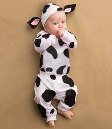 Clothing Sets Born Infant Baby Boys Girls Clothes Set Long Sleeve Cartoon Dairy Costumes Cow Printed TShirt Pants Hat Outfits 3P4850383