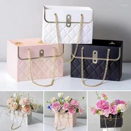 Gift Wrap 1PC Portable Flower Box Rose Packaging Valentine's Day Birthday Party Gifts Wrapping Paper Bag Candy Cake Shop