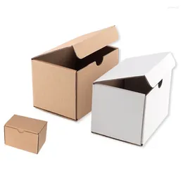 Gift Wrap 20Pcs/lot White/Brown Paper Boxes Box Packaging Party Favour Corrugated Kraft Mailers Small