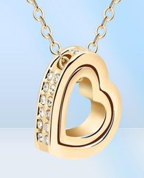 Pendant Necklaces Heart Necklace Women Silver 18K Gold Plated Designer Jewelry Crystal Pendants Jewellery Valentine039s Day A2742579