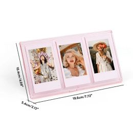 Transparent 3Inch forPolaroid Picture Frame Small Cards Photos Table Standing Holder Box Three Style K1KF