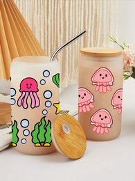 UV DTF Cat, dog, octopus, frog Transfer Happy Juice Printed Sticker For The 16oz Libbey Glasses Wraps Bottles Cup D1288