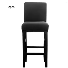 Chair Covers 2pcs/set Dining Room Home Washable Restaurant Bar Furniture Full Protection Low Back Pub Counter Stretch Stool Cover