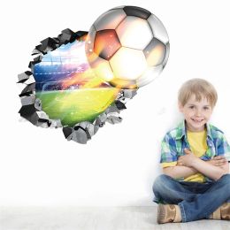 3D Broken Football Soccer Wall Stickers For Boy Bedroom Wallpaper Wallart Mural