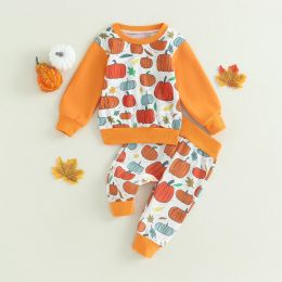 Trousers ma&baby 024M Halloween Newborn Infant Baby Boy Girl Clothes Costumes Outfits Long Sleeve Pumpkin Top Pants D06