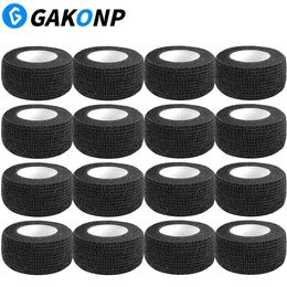 Disposable Tattoo Grip Wrap Cover Bandage 1 Inch 5 Yards Black Self Adhesive Tattoo Tape for Tattoo Machine and Sports First Aid