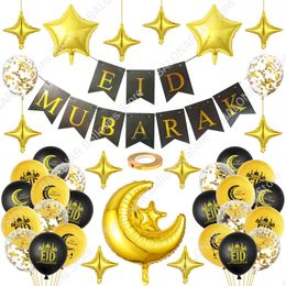 39pcs Moon Star Balloon Set for Eid Mubarak Festival Home Decoration Islam Muslim Party Decor Ramadan Kareem Al Adha 240328