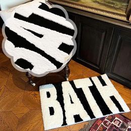 Carpets High QualityTufting Funny Letters Bathmat Bathroom Decor Fluffy Floor Aesthetic Safety Bedroom Soft Home Carpet Pad Rug Mat T5Z1