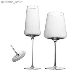 Wine Glasses 2PCs Handmade Crystal Ultra-Thin Art 300-500ml oblet Shaped Red Wine Champane Cup Family Chateau Holiday Drinkware ift L49