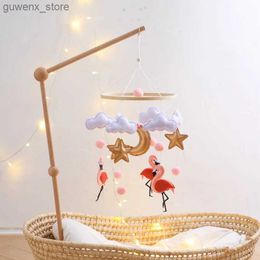 Mobiles# Baby Crib Mobile Wooden Bed Bell Rattle Toy Felt Animal Newborn Music Box Bed Bell Hanging Toys Comfort Bed Bell Toys Baby Gifts Y240412