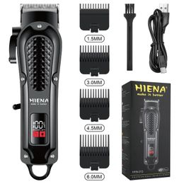 Hiena HYN212 Electric Hair Clipper UBS Rechargeable Cordless Beard Trimmer Men Powerful Trimming Tool 240408