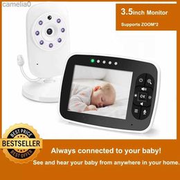Baby Monitors Wireless baby monitor 3.5-inch LCD screen display baby night vision camera two-way audio temperature sensor ecological mode lullabyC240412