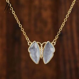 Pendant Necklaces Fashion Butterfly Gemstone Necklace Small Minimalist Jewelry Party Birthday Gifts