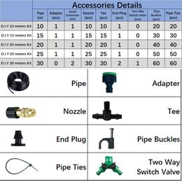 Low Pressure Misting Cooling System For Outdoor Patio 4/7MM Hose Brass Copper Nozzle Sprayer 10/15/20/25/30 Meters