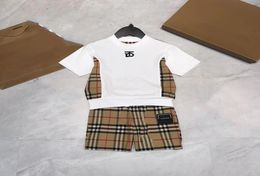 2pics baby set kid sets top toddler t shirt Skirt lapel shorts kids designer tshirt Brother and sister costume boys girls Short Sl7439816