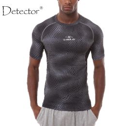 T-Shirts Detector Men Sport Fitness Bodybuilding Gym Tshirt Men Compression Tights Running Basketball Crossfit Under Tee Tops