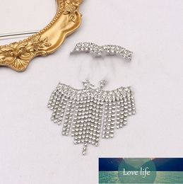 Simple French Brooch Tassel Double Row Diamond Light Luxury Temperament Suit Pin Jewellery