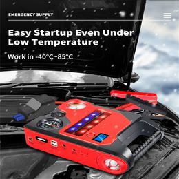 6 In 1 2000A Jump Starter 32000mAh Power Bank Air Compressor Tire Pump Portable Charger Car Booster Starting Device