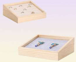 Fashion Bamboo Velvet Jewellery Display Tray Ring Box Earring Necklace Bracelet Pendant Display Organiser Jewellery Storage8737440