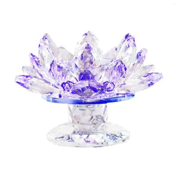 Candle Holders Crystal Glass Lotus Tea Light Holder Stand Candlestick Feng Shui Home Dining Room Party Decoration Centrepieces