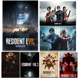 Classic Hot Video Game Resident-Evil 2 4 6 7 Gift Vintage Poster and Prints Canvas Painting Wall Art Pictures Home Room Decor