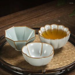 Teaware Sets Ru Kiln Tea Cup Master Single Gracked Glaze Cups Ru-Porcelain Bowl Ceramic Large 100ml Porcelain Veneer