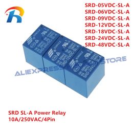 5Pcs Power Relays SRD 05V 06V 09V 12V 18V 24V 48VDC SL A SRD-5VDC-SL-A SRD-12VDC-SL-A SRD-24VDC-SL-A 10A 250VAC SRD 4Pin Relay
