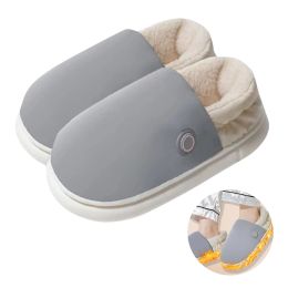 Electric Heating Slippers Thickened Home Heating Shoes 3 Heating Levels Electric Heating Pad Shoes Washable for Men & Women