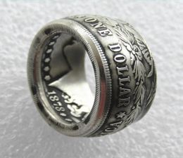 Selling Silver Plated Morgan Silver Dollar Coin Ring 039Heads039 Handmade In Sizes 816 high quality8909748